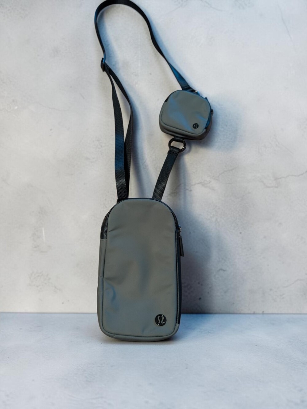 Lululemon athletica Gray Sling Crossbody with Mini Pouch